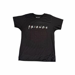 Black Short Sleeve Tee with Friends Design